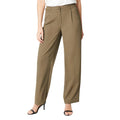 Khaki - Front - Principles Womens-Ladies Integrated Belt Wide Leg Trousers