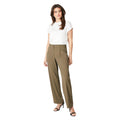 Khaki - Side - Principles Womens-Ladies Integrated Belt Wide Leg Trousers