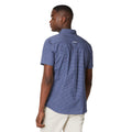 Navy - Back - Maine Mens Hash Geometric Short-Sleeved Shirt