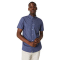 Navy - Front - Maine Mens Hash Geometric Short-Sleeved Shirt