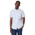 White - Front - Maine Mens Geo Ditsy Print Short-Sleeved Shirt