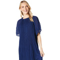 Navy - Lifestyle - Principles Womens-Ladies Graduated Pleat Short-Sleeved Midi Dress