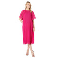 Pink - Front - Principles Womens-Ladies Graduated Pleat Short-Sleeved Midi Dress