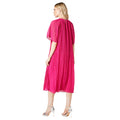 Pink - Back - Principles Womens-Ladies Graduated Pleat Short-Sleeved Midi Dress