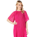 Pink - Lifestyle - Principles Womens-Ladies Graduated Pleat Short-Sleeved Midi Dress