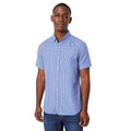 Navy - Front - Maine Mens Grid Checked Short-Sleeved Shirt