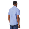 Navy - Back - Maine Mens Grid Checked Short-Sleeved Shirt