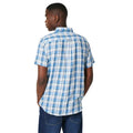 Blue - Back - Maine Mens Classic Checked Short-Sleeved Shirt