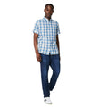 Blue - Lifestyle - Maine Mens Classic Checked Short-Sleeved Shirt