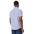 Navy - Back - Maine Mens Gingham Check Short-Sleeved Shirt