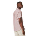 Red - Back - Maine Mens Stripe Slub Short-Sleeved Shirt