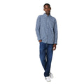 Blue - Side - Maine Mens Grid Checked Long-Sleeved Shirt