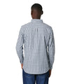 White - Back - Maine Mens Graph Checked Long-Sleeved Shirt