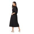 Black - Back - Principles Womens-Ladies Cotton Pleated Sleeve Midi Dress