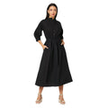 Black - Front - Principles Womens-Ladies Cotton Pleated Sleeve Midi Dress