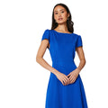 Blue - Side - Principles Womens-Ladies Textured Jersey Midi Dress