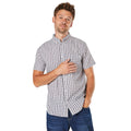 White - Front - Maine Mens Sail Checked Short-Sleeved Shirt