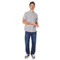 White - Side - Maine Mens Sail Checked Short-Sleeved Shirt