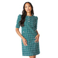 Green - Front - Principles Womens-Ladies Bouclé Button Detail Shift Dress