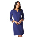 Navy - Front - Principles Womens-Ladies Contrast Detail Ponte Shift Dress