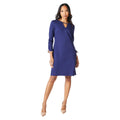 Navy - Side - Principles Womens-Ladies Contrast Detail Ponte Shift Dress