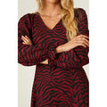 Berry - Lifestyle - Dorothy Perkins Womens-Ladies Zebra Print V Neck Midi Dress