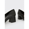 Black - Side - Dorothy Perkins Womens-Ladies Dina Block Heel Court Shoes