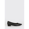 Black - Back - Dorothy Perkins Womens-Ladies Perry Block Heel Ballerina Flats