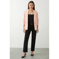 Blush - Pack Shot - Dorothy Perkins Womens-Ladies Petite Ruched Blazer