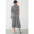 Monochrome - Back - Dorothy Perkins Womens-Ladies Floral Flutter Midi Dress