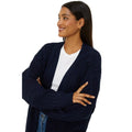 Navy - Side - Dorothy Perkins Womens-Ladies Stitch Chunky Knit Midi Cardigan