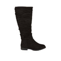 Natural Black - Back - Dorothy Perkins Womens-Ladies Karina Ruched Wide Flat Boots