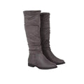 Grey - Front - Dorothy Perkins Womens-Ladies Karina Ruched Flat Knee-High Boots