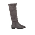 Grey - Back - Dorothy Perkins Womens-Ladies Karina Ruched Flat Knee-High Boots