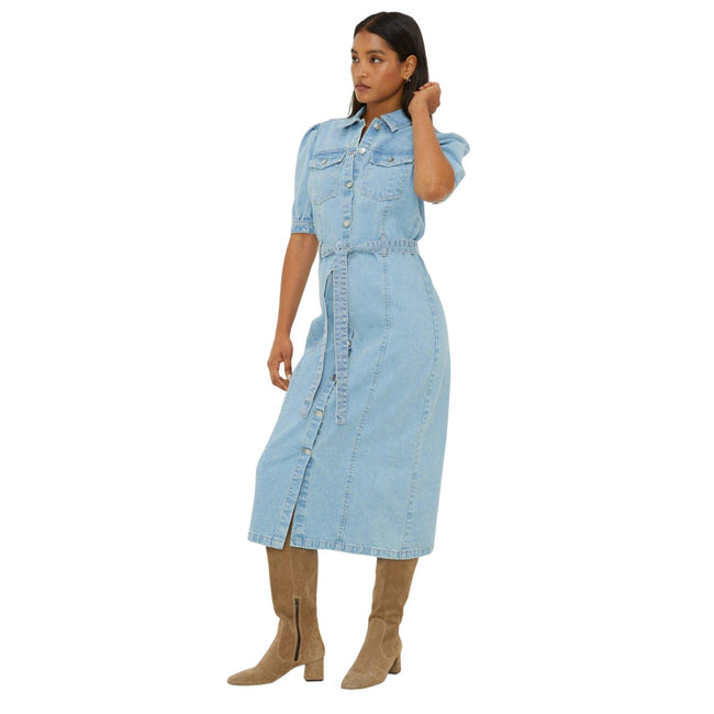 Dorothy Perkins Petite Button Down Denim Shirt Dress in Blue | Lyst UK