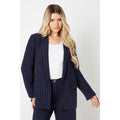 Navy - Front - Dorothy Perkins Womens-Ladies Stripe Linen Blazer