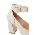 Beige - Side - Faith Womens-Ladies Celine High Block Heel Court Shoes