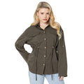 Khaki Green - Front - Dorothy Perkins Womens-Ladies Drawstring Waist Shirt Jacket