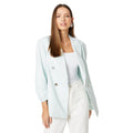 Mint - Front - Dorothy Perkins Womens-Ladies Double-Breasted Ruched Blazer