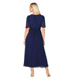 Navy - Back - Dorothy Perkins Womens-Ladies Pleated Dobby Chiffon Wrap Midi Dress