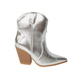 Silver - Back - Faith Womens-Ladies Montie Stitch Detail Cowboy Boots