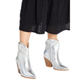 Silver - Side - Faith Womens-Ladies Montie Stitch Detail Cowboy Boots