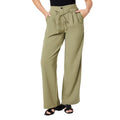 Khaki Green - Front - Dorothy Perkins Womens-Ladies Paperbag Trousers