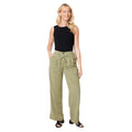 Khaki Green - Side - Dorothy Perkins Womens-Ladies Paperbag Trousers