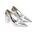 Silver - Front - Dorothy Perkins Womens-Ladies Baden Metallic Detail Medium Block Heel Court Shoes