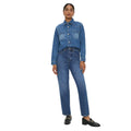 Mid Wash - Side - Dorothy Perkins Womens-Ladies Western Denim Fitted Shirt