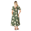 Khaki Green - Back - Dorothy Perkins Womens-Ladies Floral Puff Sleeve Midi Dress