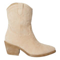 Beige - Back - Dorothy Perkins Womens-Ladies Karmi Western Stitch Detail Cowboy Boots