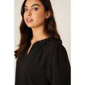 Black - Side - Dorothy Perkins Womens-Ladies Curved Overhead Shirt