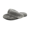 Grey - Front - Eastern Counties Leather Womens-Ladies Sheepskin Flip Flops